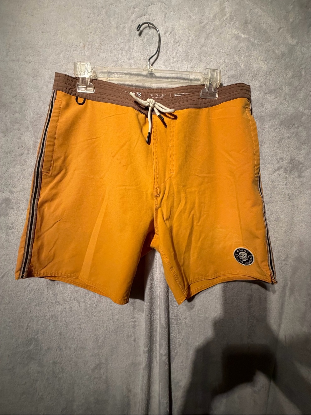 Roark The Chiller Boardshorts Men’s Size 32 Mustard Hemp Blend Surf Swim Shorts